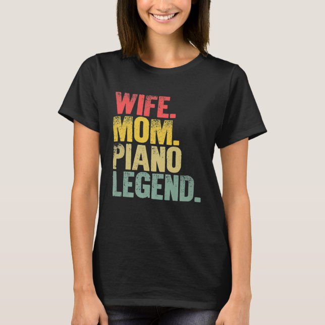 Mor Women Funny Gift Maka Mamma Piano Legend Pre T Shirt (Framsida)