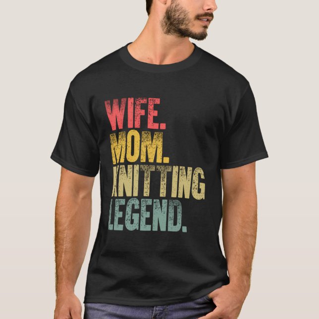 Mor Women Funny Gift T-Shirt Wife Mamma Knitting (Framsida)