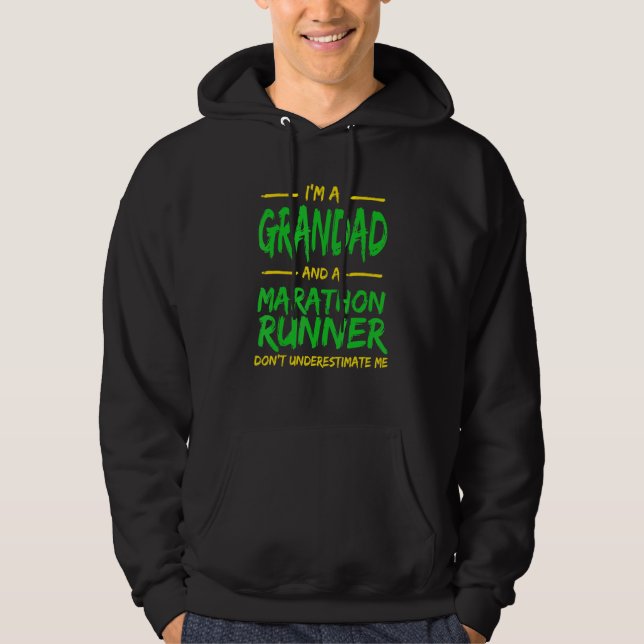 Morad och Marathon Springer Running Humor Sprinti Hoodie (Framsida)