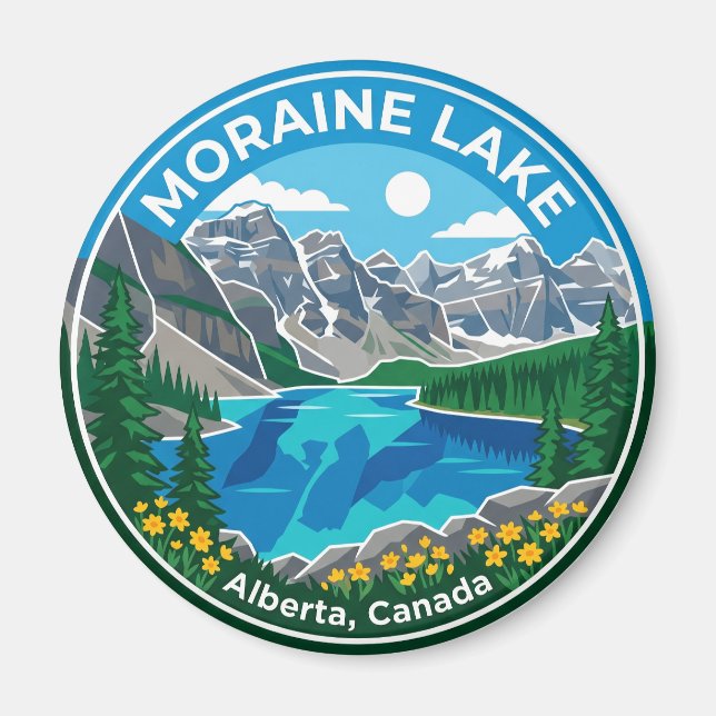 Moraine Lake Kanada Magnet (Framsidan)