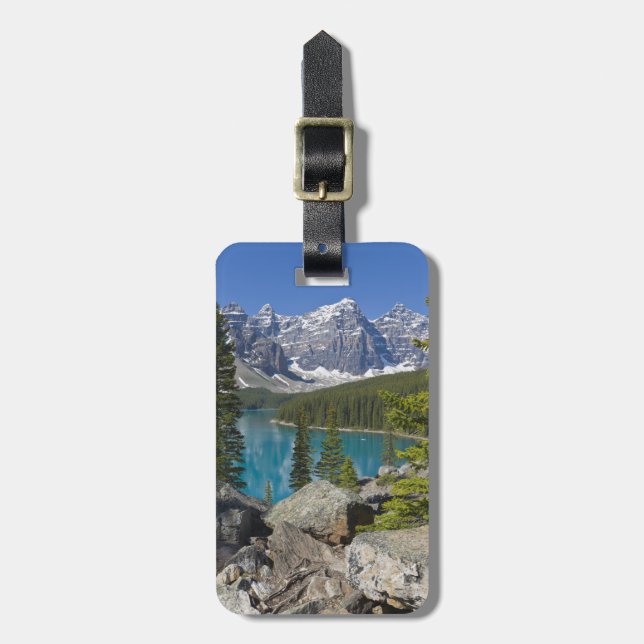 Moraine Lake, Kanadensiska Klipporna, Alberta, Kan Bagagebricka (Vertikal Framsida)