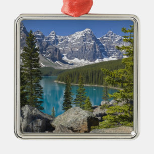 Moraine Lake, Kanadensiska Klipporna, Alberta, Kan Julgransprydnad Metall