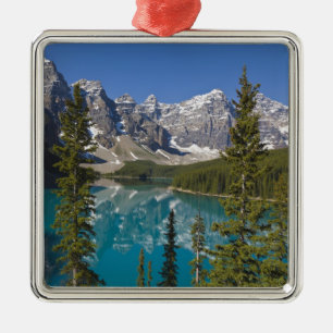 Moraine Lake, Kanadensiska Klipporna, Alberta, Kan Julgransprydnad Metall