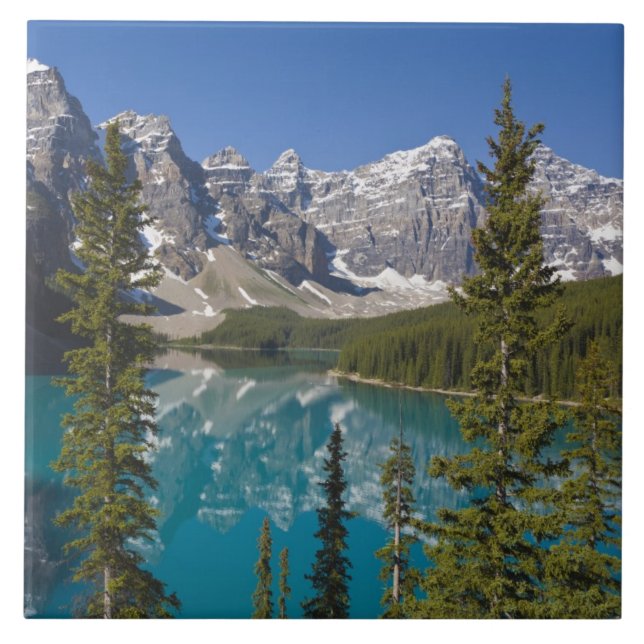 Moraine Lake, Kanadensiska Klipporna, Alberta, Kan Kakelplatta (Framsidan)