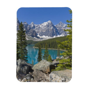 Moraine Lake, Kanadensiska Klipporna, Alberta, Kan Magnet