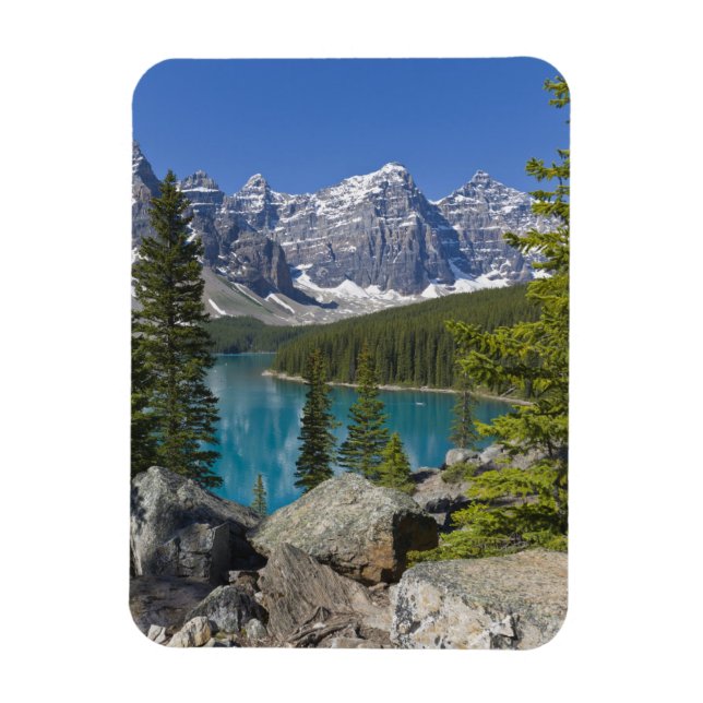 Moraine Lake, Kanadensiska Klipporna, Alberta, Kan Magnet (Vertikal)