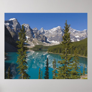 Moraine Lake, Kanadensiska Klipporna, Alberta, Kan Poster