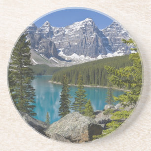 Moraine Lake, Kanadensiska Klipporna, Alberta, Kan Underlägg Sandsten