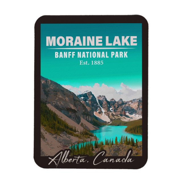 Moraine Sjö Alberta Kanada Banff nationalpark Magnet (Vertikal)