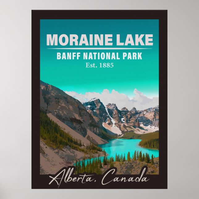 Moraine Sjö Alberta Kanada Banff nationalpark Poster (Framsidan)