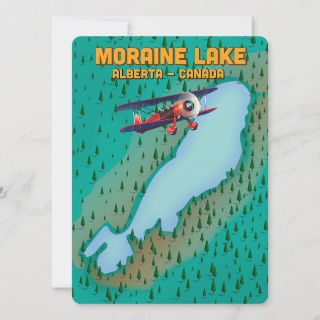 Moraine sjö Alberta Kanada Karta (Framsida)