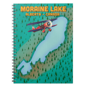 Moraine sjö Alberta Kanada Karta Anteckningsbok
