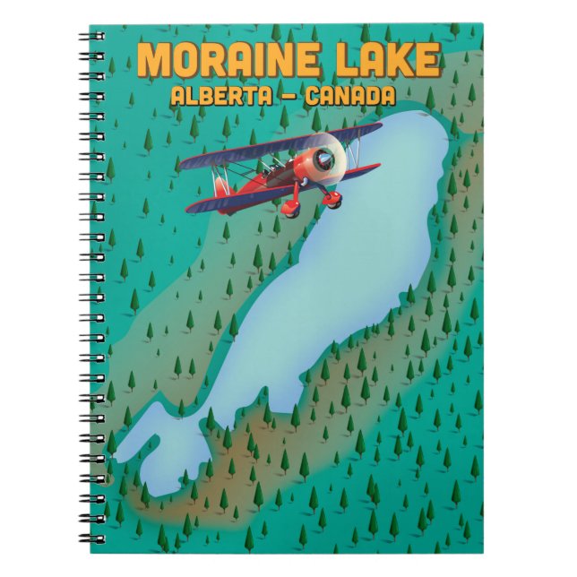 Moraine sjö Alberta Kanada Karta Anteckningsbok (Framsidan)