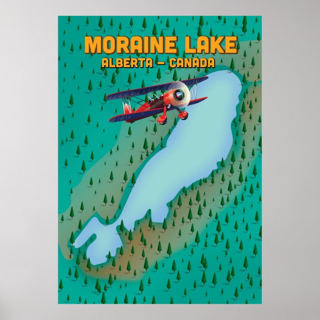 Moraine sjö Alberta Kanada Karta Poster (Framsidan)