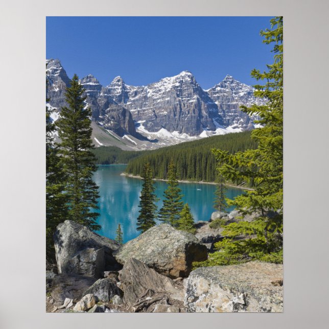 Moraine Sjö, Canadian Rockies, Alberta, Kanada Poster (Framsidan)