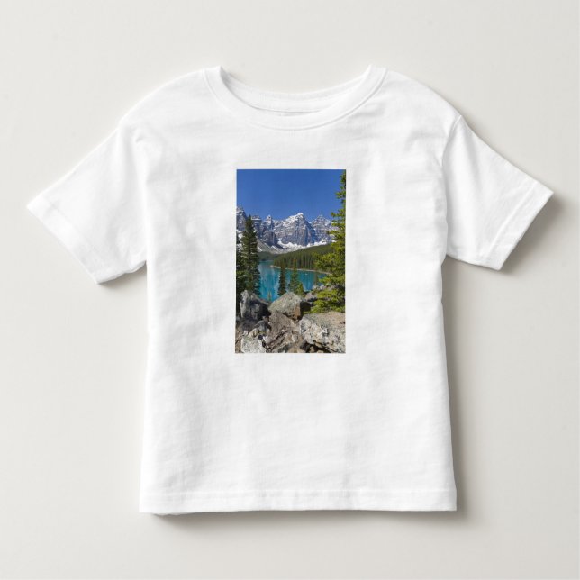 Moraine Sjö, Canadian Rockies, Alberta, Kanada Tee (Framsida)