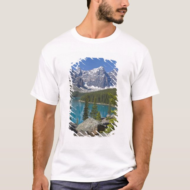 Moraine Sjö, Canadian Rockies, Alberta, Kanada Tee (Framsida)