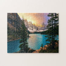 Moraine Sjö Sunset Jigszle Puzzle