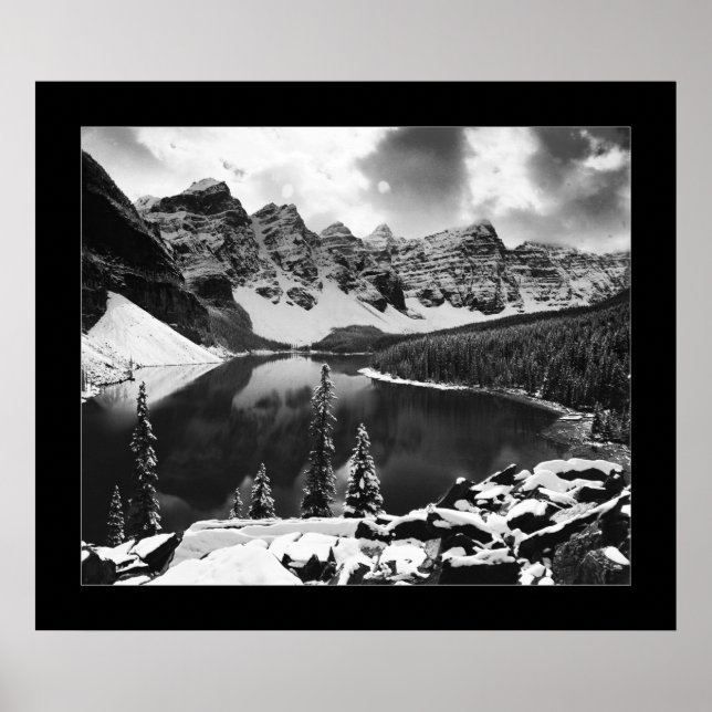Moraine Sjö (Svartvitt) Poster (Framsidan)