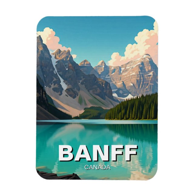 Moraine Sjö vid Banff National Park Canada Travel Magnet (Vertikal)