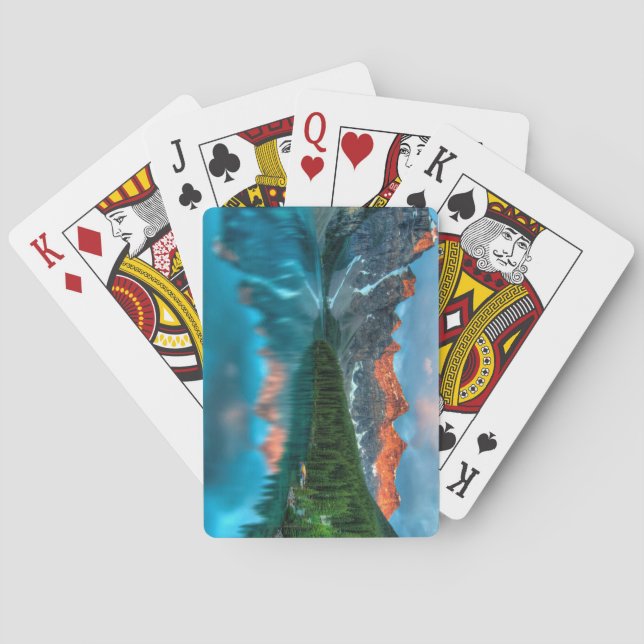 Moraine Sjö vid solnedgången Casinokort (Baksidan)