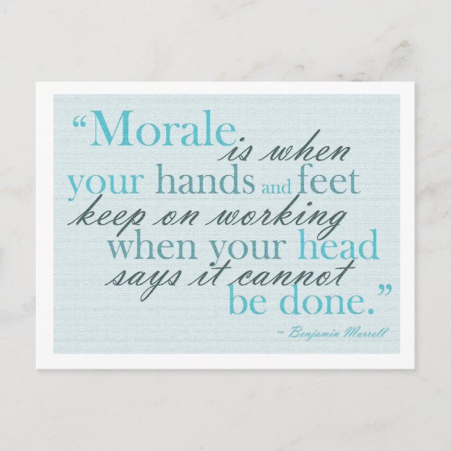Morale Quote Motivative Postcard Vykort (Framsida)