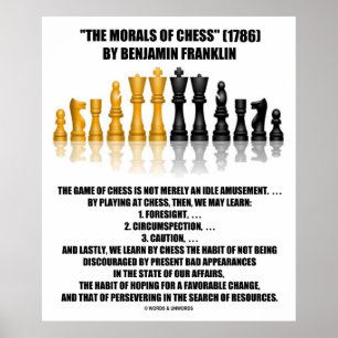 Moraler på Chess Benjamin Franklin Reflective Ches Poster