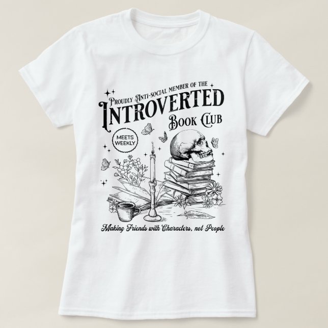 Moraliskt Grått Bok Klubb Mörk Romantik Bok Älskar T Shirt (Design framsida)