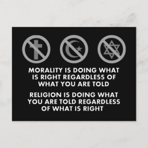 Moralitet och religion vykort