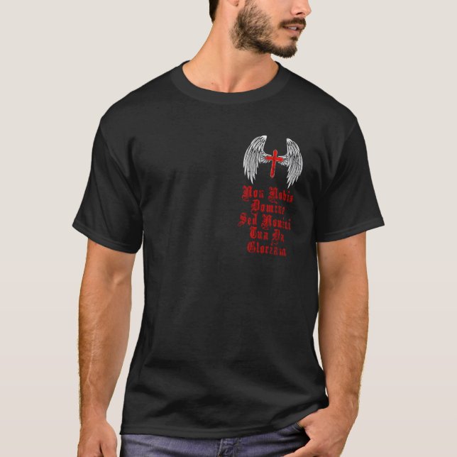 Moralkod för riddare. 2 Sidoformat. HELIGA C T Shirt (Framsida)