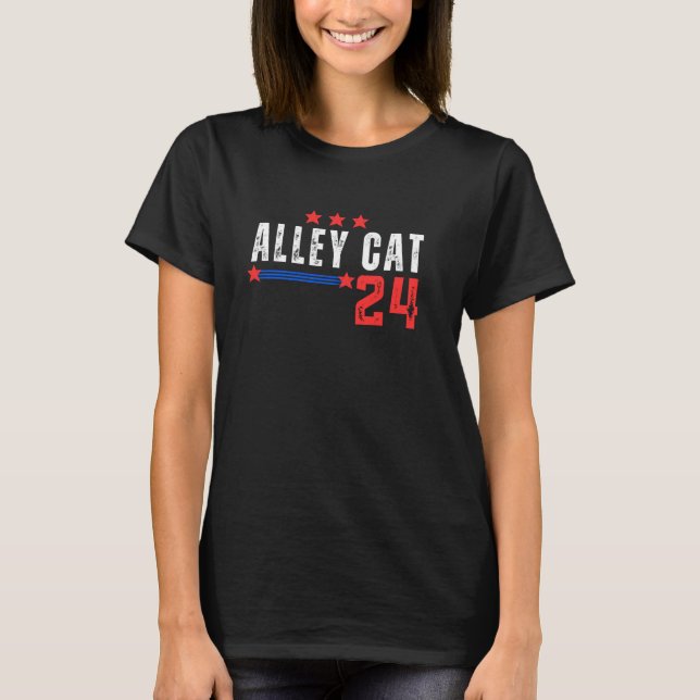 Moralkoder för en gatuskatt som president 2024 t shirt (Framsida)