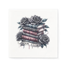 Morally Grått Bok Klubb Napkins
