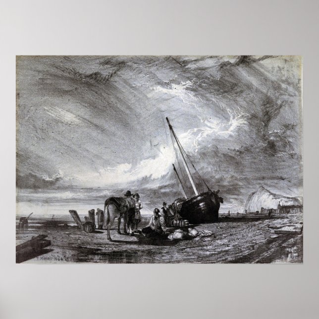 Moran - Beached Fishing Boat 1864 Poster (Framsidan)