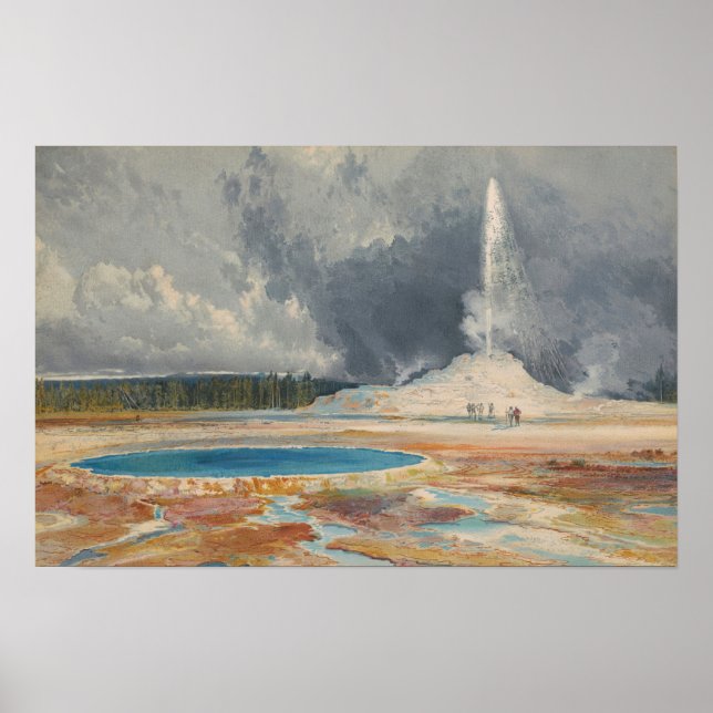 Moran - Castle Geyser Upper Geyser Park Poster (Framsidan)