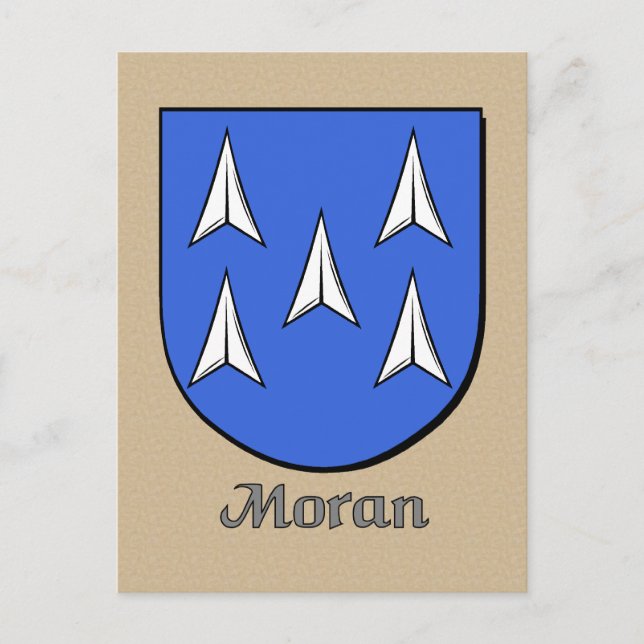 Moran Family Heraldic Shield Vykort (Framsida)