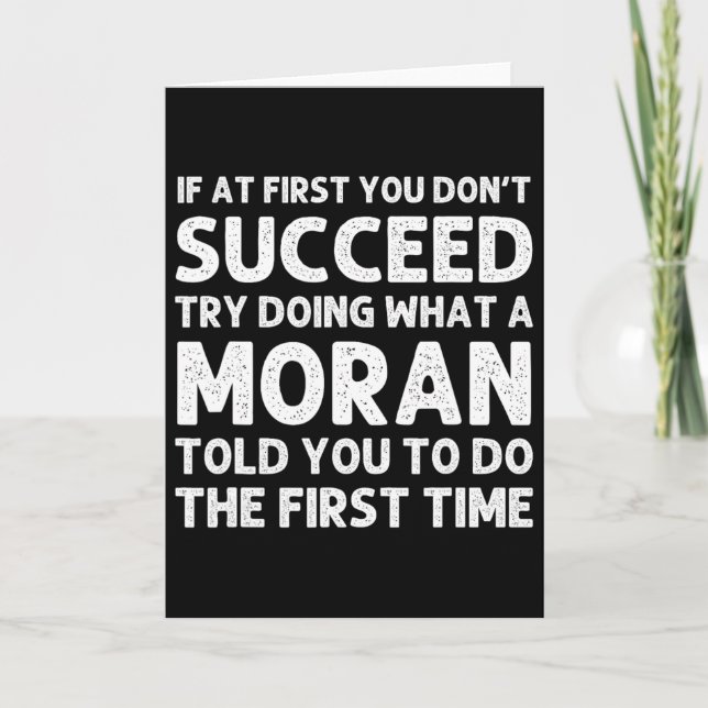 Moran Funny Surname Family Tree Birthday Reunion I Kort (Framsida)
