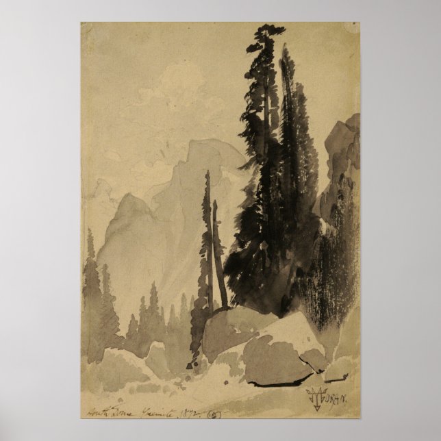 Moran - Half Dome Yosemite 1872 Poster (Framsidan)