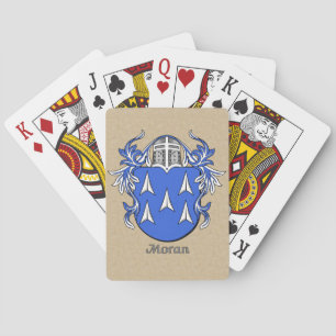 Moran Heraldic Shield med Mantling Spelkort