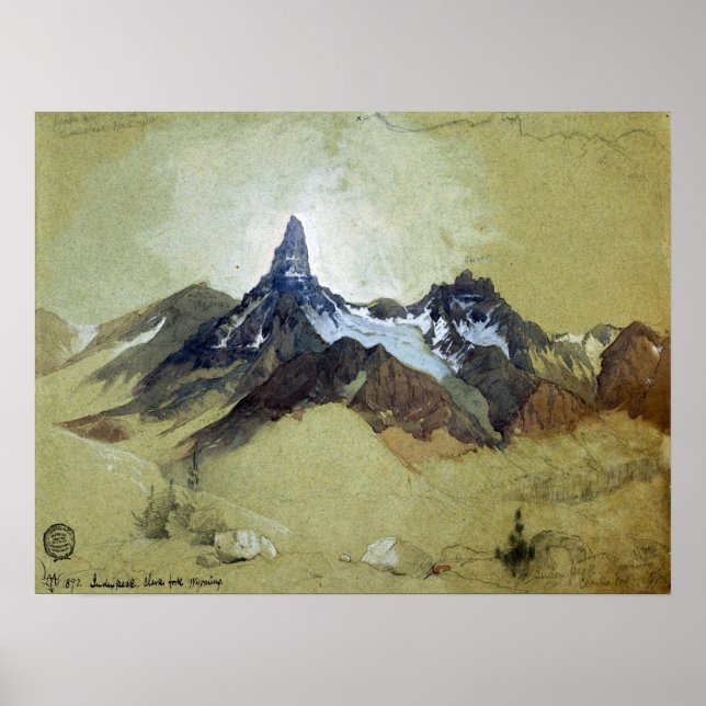 Moran - Index Peak Clark's Fork Wyoming 1892 Poster (Framsidan)