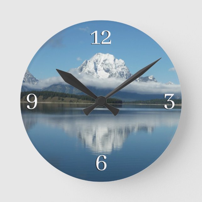 Moranens reflektion i Grand Teton Rund Klocka (Framsida)
