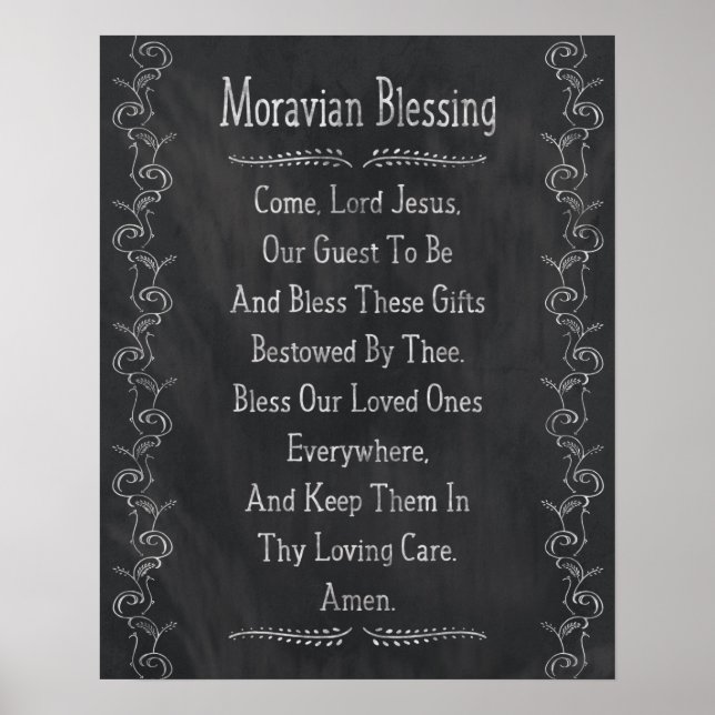 Moravian Blessing - Old Salem Prayer Religiösa Poster (Framsidan)