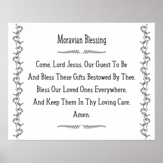 Moravian Blessing - Old Salem Prayer Religiösa Poster (Framsidan)