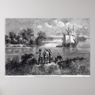 Moravianerna som väntar på Delaware Poster