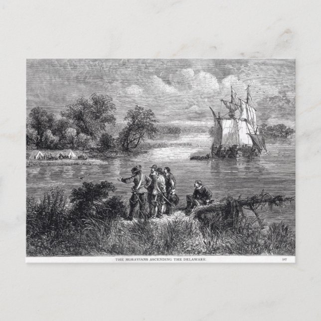 Moravianerna som väntar på Delaware Vykort (Framsida)