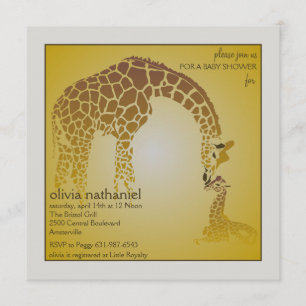 Morbabygiraff - baby showerinbjudan inbjudningar