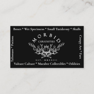 Morbid Curiosity Skull-Affärskortet Macabre Visitkort