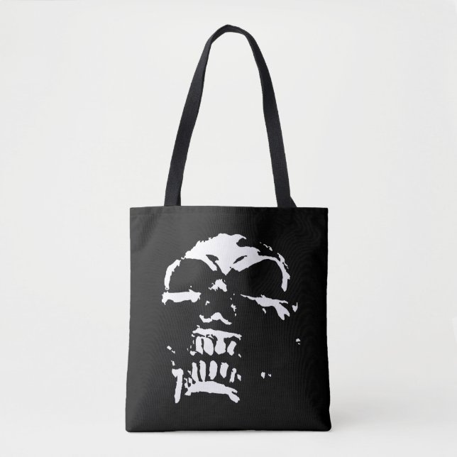 Morbid Skull Tote Bag Tygkasse (Framsida)