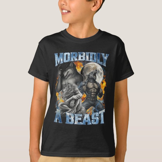 Morbidly A Funny Cringe Alpha Werewolf Wolf Meme  T Shirt (Framsida)