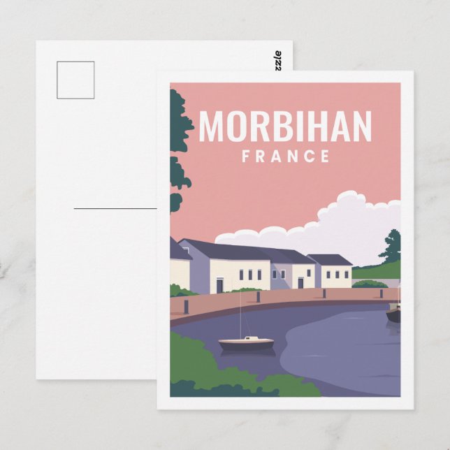 Morbihan Frankrike Berömd Travel Ställe Illustrati Vykort (Fram/baksida)