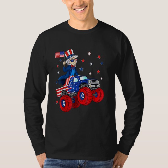 Morbror Sam 4 juli Patriotic America Independence T Shirt (Framsida)